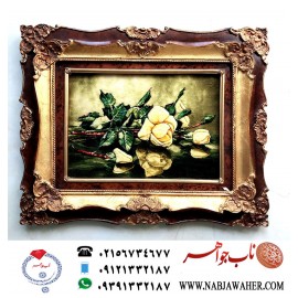 تابلو فرش دستبافت دسته گل کد 014