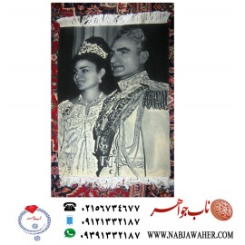 تابلو فرش ،سیاه_قلم ،تاجگذاری ،محمدرضا_پهلوی ،فرح_دیبا،دست_بافت ،نفیس ،تبریز