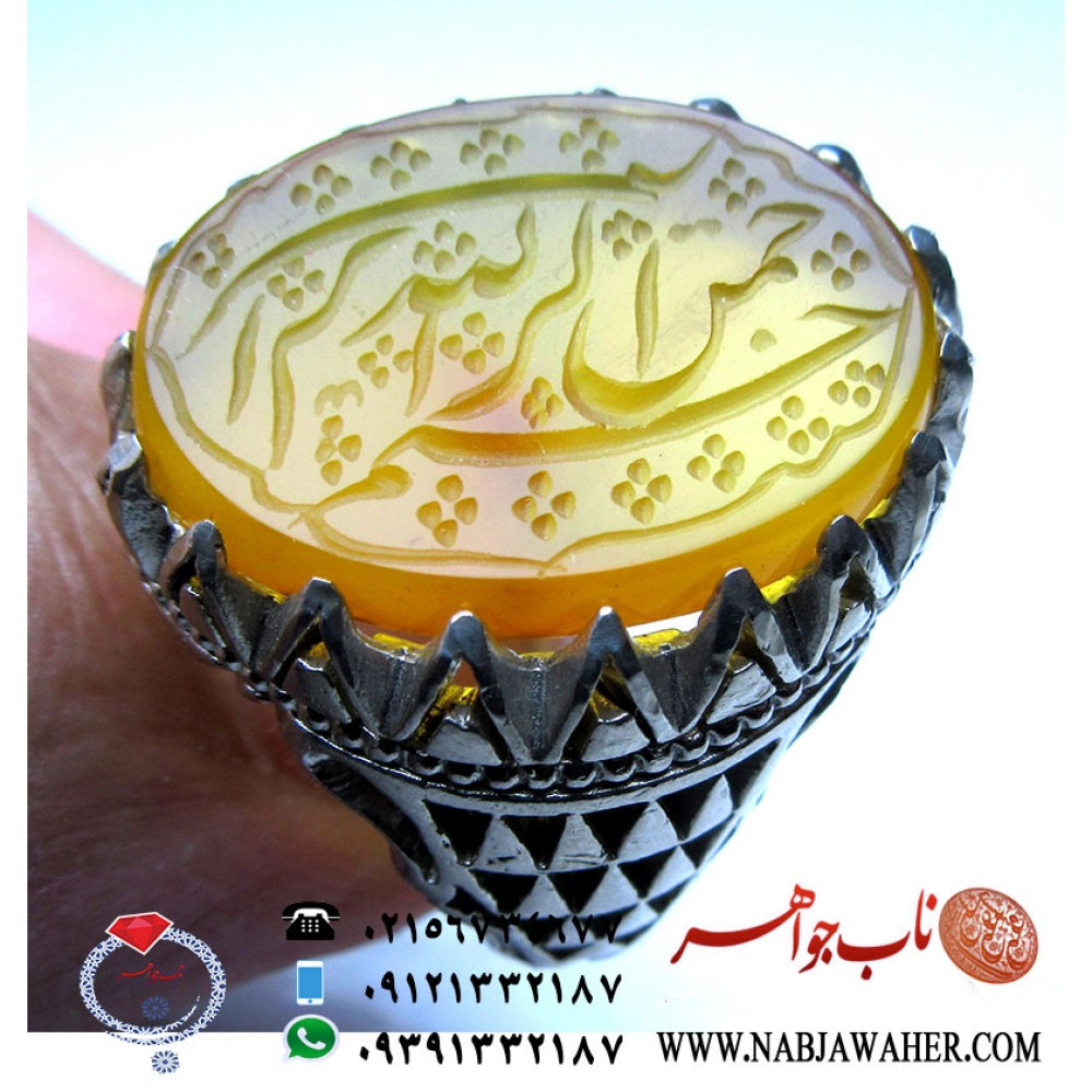 انگشتر خطی عقیق کد 1163