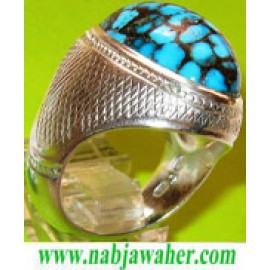 انگشترنفیس مردانه کم نظیر فیروزه نیشابوری با رکاب فدیوم تهران_خسروی استاد اسفندیار خسروی