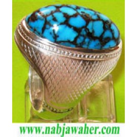 انگشترنفیس مردانه کم نظیر فیروزه نیشابوری با رکاب فدیوم تهران_خسروی استاد اسفندیار خسروی