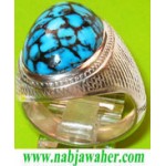 انگشترنفیس مردانه کم نظیر فیروزه نیشابوری با رکاب فدیوم تهران_خسروی استاد اسفندیار خسروی