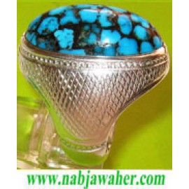 انگشترنفیس مردانه کم نظیر فیروزه نیشابوری با رکاب فدیوم تهران_خسروی استاد اسفندیار خسروی