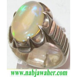 انگشترنفیس مردانه اوپال_درشت_اصیل ،رکاب_نقره_دستساز