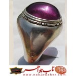 انگشترنقره مردانه جواهری لعل بدخشان رکاب نقره نفیس جواد سفارش ناب جواهر