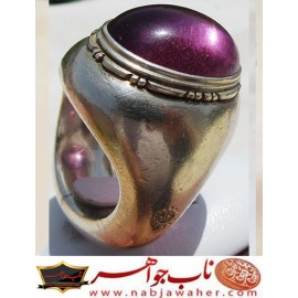 انگشترنقره مردانه جواهری لعل بدخشان رکاب نقره نفیس جواد سفارش ناب جواهر