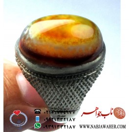 انگشتر فاخر عقیق شجری کد 1387