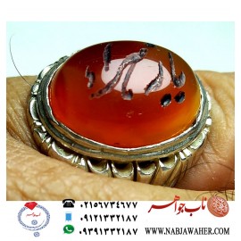 انگشترخطی عقیق سرخ سلیمانی