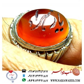 انگشترخطی عقیق سرخ سلیمانی