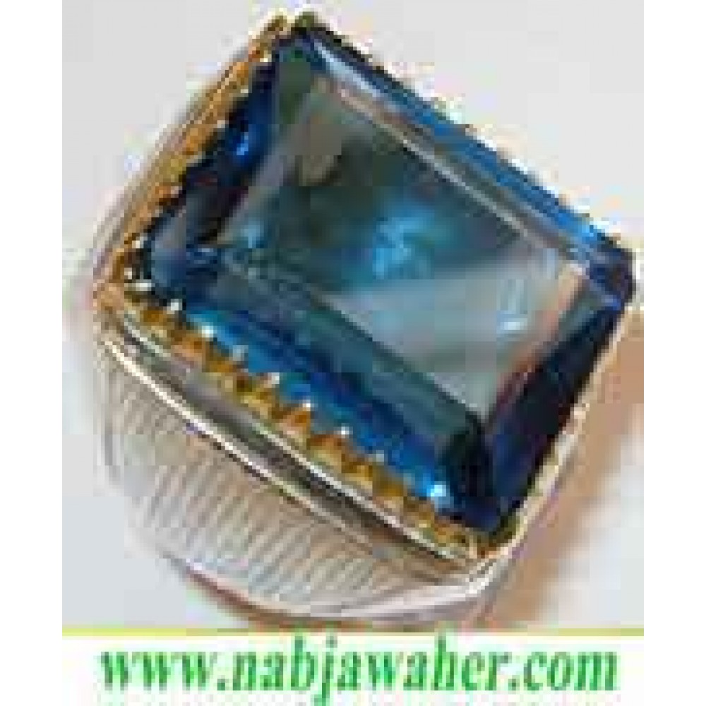 انگشترنقره مردانه جواهری توپاز رکاب نقره نفیس دستساز