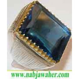 انگشترنقره مردانه جواهری توپاز رکاب نقره نفیس دستساز