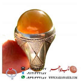 انگشتر فاخر جزع یمنی درشت تراش عبدالرزاقی