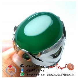انگشتر عقیق سبز و زمرد کد 1592