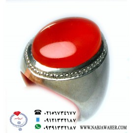 انگشتر فاخرعقیق سرخ ناب یمنی