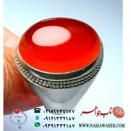 انگشتر عقیق فاخر سرخ یمنی رکاب نقره دست ساز ری احمد