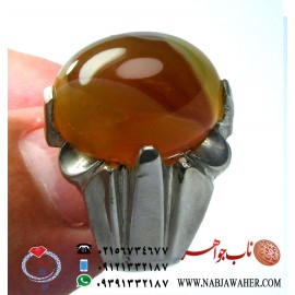 انگشتر عقیق سلیمانی و رکاب چهار چنگ کد 1753