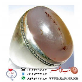 انگشترمردانه نقره جزع یمانی سوسنی درشت رگه های سرخ