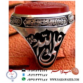 این انگشتر داستان دارد               توضیحات   انگشترنفیس خطی مردانه عقیق_یمنی_سرخ خط_میرزا(پشت_سنگ)،خط_شمس(روی_سنگ)حکاکی محمدمجتبی_آتشباز،مهدی_شمس رکاب_احمدنامی، قلمزنی_جوادنظری مشهد