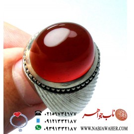 انگشتر عقیق سرخ آبدار کد252