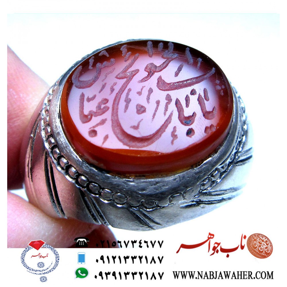 انگشتر عقیق خطی یمن کد 254