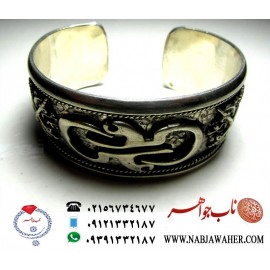 دستبند پهلوانی یا علی نقره دستساز 