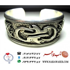دستبند پهلوانی یا علی نقره دستساز 