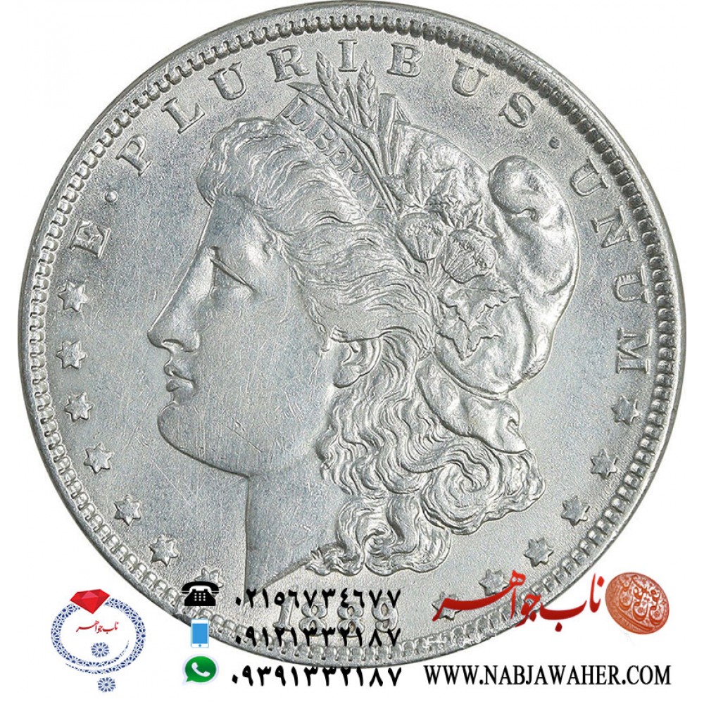 سکه یک دلاری اصلی نقره 1889 مورگان آمریکا