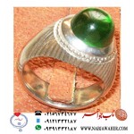 انگشترنقره مردانه جواهری لعل سبز رکاب نقره نفیس احمد عزتی ری احمد