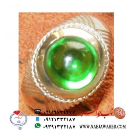 انگشترنقره مردانه جواهری لعل سبز رکاب نقره نفیس احمد عزتی ری احمد