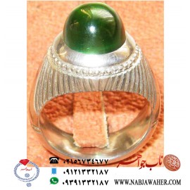 انگشترنقره مردانه جواهری لعل سبز رکاب نقره نفیس احمد عزتی ری احمد