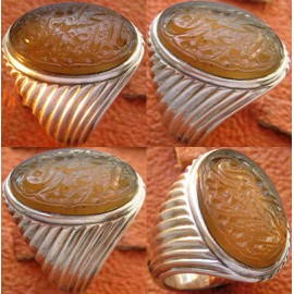 انگشترنفیس خطی نقره مردانه عقیق_یمنی خط_مهر،حکاکی محسن_سعیدی_منش رکاب_شیرازی ، وحکاکی یااباعبدالله_الحسین