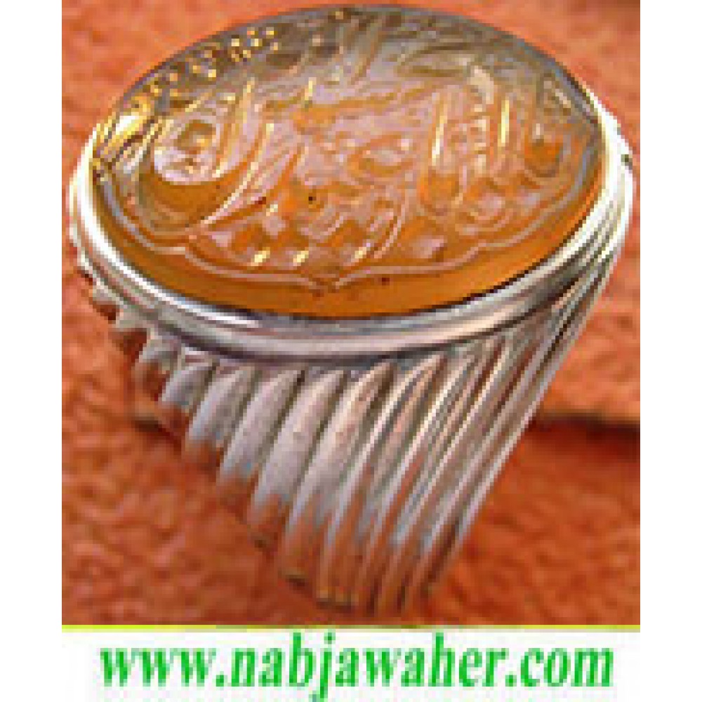 انگشترنفیس خطی نقره مردانه عقیق_یمنی خط_مهر،حکاکی محسن_سعیدی_منش رکاب_شیرازی ، وحکاکی یااباعبدالله_الحسین