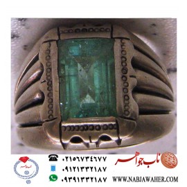 انگشترنفیس مردانه زمرّد درشت کلمبیا رکاب فاخر  شیخ احمدی زنجان