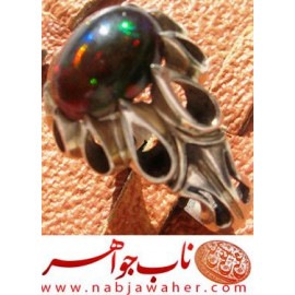 انگشترنفیس مردانه اوپال_درشت_اصیل ،رکاب_نقره_دستساز   