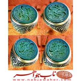 انگشترنفیس مردانه عقیق خطی ،خط_سیدمهدی_یوسفی خط_بدر و رکاب_فاخر_قلمزنی_استادساعی قلمزنی_ساعی_اصفهان