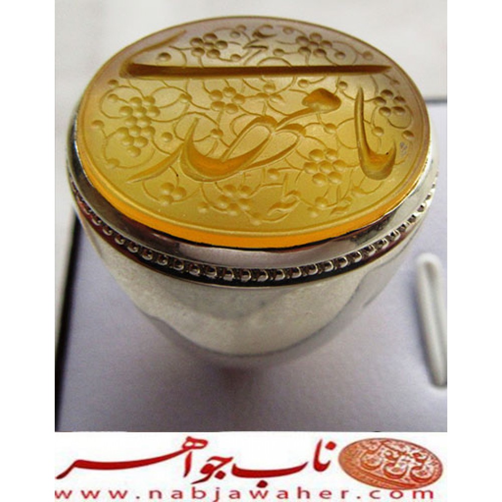 انگشترنفیس عقیق سرخ کهنه یمنی حکاکی یا مهدی خط دو امضا استادجواد حیدری طه ورکاب فدیوم مهدی جدی تهران 