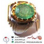 انگشترنفیس مردانه زمرّد پنجشیر افغان رکاب طلا فدیوم ناب جواهر