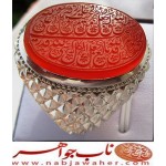 انگشترنقره مردانه خطی عقیق سرخ یمن خط مبین استاد حسین رضیعی رکاب نقره نفیس دستساز استادباقرکریمی تهران_کریمی ذکر ومن یتق الله یجعل له مخرجا