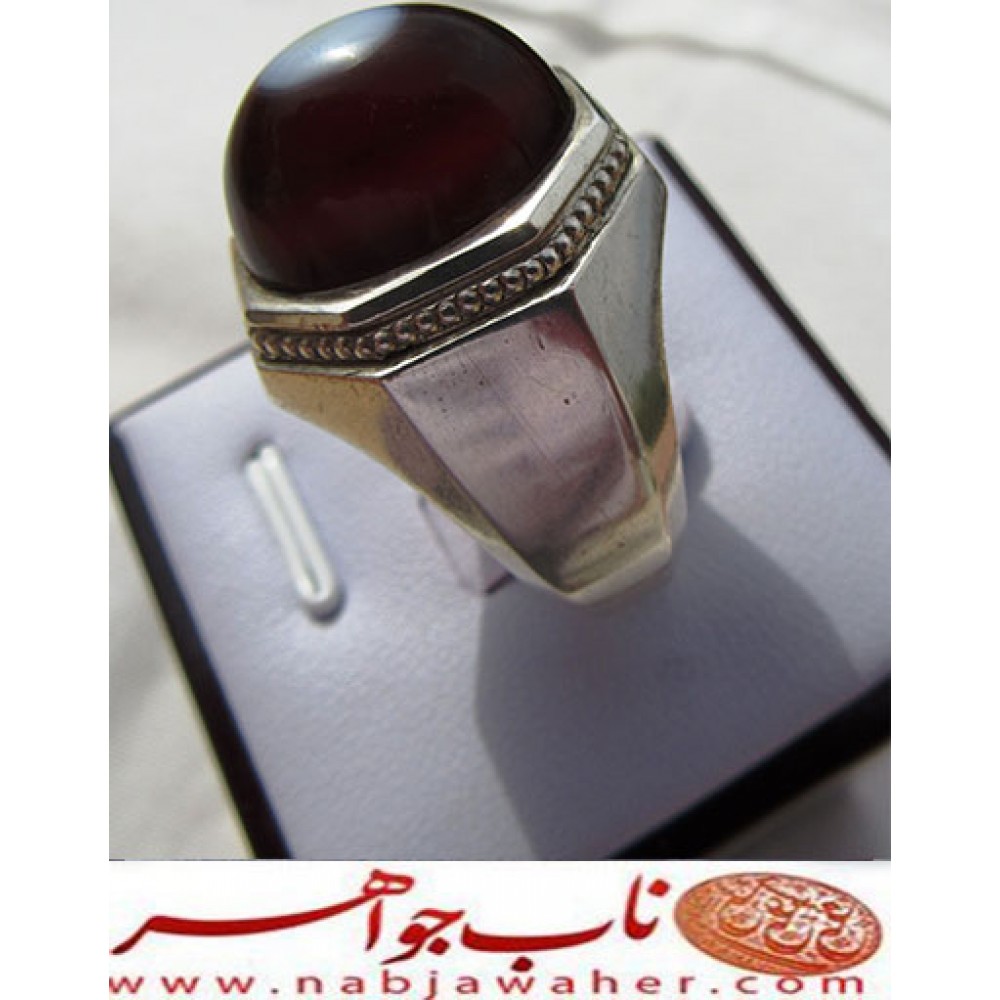 انگشترنفیس_مردانه_عقیق_یمنی  رکاب_حسین_جم_رضایی   رکاب_هشت_پر_جم_رضایی