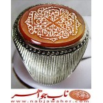 انگشترنفیس مردانه عقیق یمنی خط عبد حکاکی مجیدرحمانی ذکر یاقاهرالعدو یا والی الولی یا مظهرالعجائب یا مرتضی علی رکاب نقره دستساز