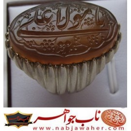 انگشترنفیس خطی مردانه جزع_یمنی   خط_مرحوم_نیاز،حکاکی_نیاز، رکاب_مرحوم_برکت، وحکاکی-یامولاعلی