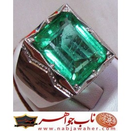 انگشترنفیس مردانه زمرّد درشت رکاب فاخر امیر لطفی 