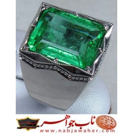 انگشترنفیس مردانه زمرّد درشت رکاب فاخر امیر لطفی 