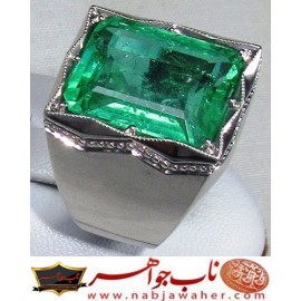 انگشترنفیس مردانه زمرّد درشت رکاب فاخر امیر لطفی 