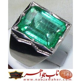 انگشترنفیس مردانه زمرّد درشت رکاب فاخر امیر لطفی 