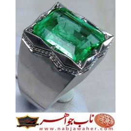 انگشترنفیس مردانه زمرّد درشت رکاب فاخر امیر لطفی 