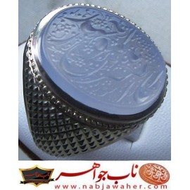 انگشترنقره مردانه خطی عقیق یمنی خط حرّ استادرضاقربانی رکاب نقره نفیس دستسازاستاد محمد افتخاری ذکر یاامیرالمومنین حیدر