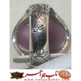 انگشترنقره مردانه عقیق یمنی همراه با شناسنامه بین المللی و رکاب فاخر احمدنامی قلمزنی جنگی