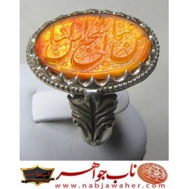 انگشترنفیس مردانه عقیق یمن خط س م110 حکاکی سیدمهدی مدنی ذکر عباس اشجع الناس رکاب تهران_مظهری