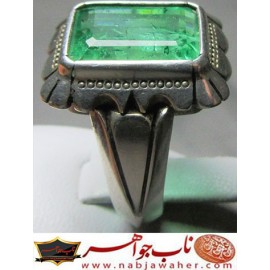 انگشترنقره مردانه جواهری زمرد رکاب نقره نفیس دستساز